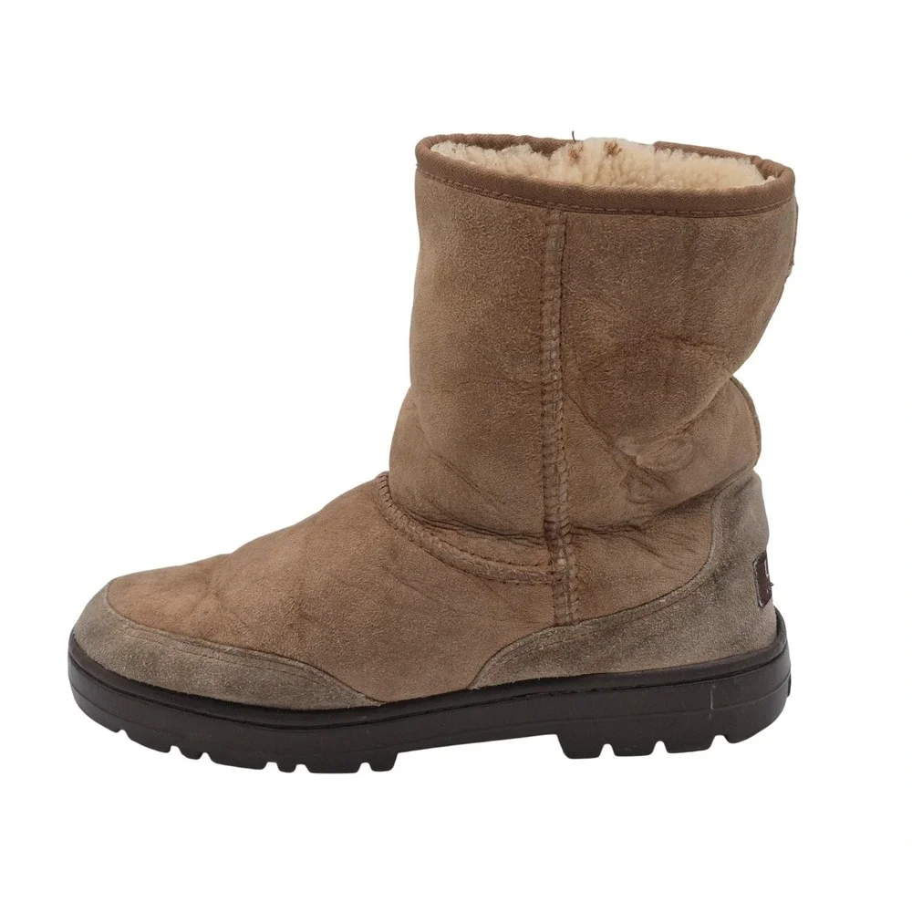 UGG Australia‎ Boots Womens Size 8 Brown Suede Shearling Lined Mid Calf Winter